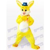 Costume de mascotte adulte de lapin de Pâques jaune animaux