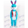 Costume de mascotte adulte de lapin de lapin de Pâques bleu