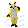 Mascotte de raton laveur jaune Costume adulte