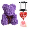 Rose pourpre Ours en peluche Fleur Ours Meilleur cadeau pour la fête des mères, la Saint-Valentin, les anniversaires, les mariages et les anniversaires