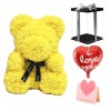 Une rose jaune Ours en peluche Fleur Ours Meilleur cadeau pour la fête des mères, la Saint-Valentin, les anniversaires, les mariages et les anniversaires