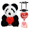 Panda Ours Rose avec Coeur rouge Meilleur cadeau pour la fête des mères, la Saint-Valentin, les anniversaires, les mariages et les anniversaires