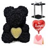 Noir Ours en peluche rose Fleur Ours avec Coeur de perle Meilleur cadeau pour la fête des mères, la Saint-Valentin, les anniversaires, les mariages et les anniversaires