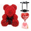 diamant rouge Ours en peluche rose Fleur Ours Meilleur cadeau pour la fête des mères, la Saint-Valentin, les anniversaires, les mariages et les anniversaires