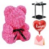 diamant Rose Ours en peluche rose Fleur Ours Meilleur cadeau pour la fête des mères, la Saint-Valentin, les anniversaires, les mariages et les anniversaires