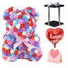 Nouveau style Ours en peluche rose Fleur Ours Multicolore #1 Meilleur cadeau pour la fête des mères, la Saint-Valentin, les anniversaires, les mariages et les anniversaires