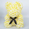 Nouveau style Jaune Ours en peluche rose Fleur Ours Meilleur cadeau pour la fête des mères, la Saint-Valentin, les anniversaires, les mariages et les anniversaires