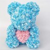 Nouveau style Bleu Ours en peluche rose Fleur Ours avec Coeur rose Meilleur cadeau pour la fête des mères, la Saint-Valentin, les anniversaires, les mariages et les anniversaires