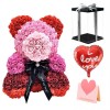 Exclusif arc-en-ciel Ours en peluche rose Fleur Ours Meilleur cadeau pour la fête des mères, la Saint-Valentin, les anniversaires, les mariages et les anniversaires