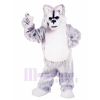 Gris et blanc Rauque Mascotte Les costumes Animal
