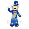 sorcier Magicien avec Bleu Manteau Mascotte Costume Gens