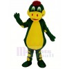 vert Dinosaure avec Jaune Ventre Mascotte Costume Animal