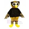 marron Hibou avec Noir T-shirt Mascotte Les costumes Dessin animé