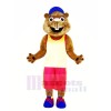 marron Marmotte avec Des sports Costume Mascotte Les costumes