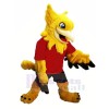 Jaune Gryphon avec rouge T-shirt Mascotte Les costumes