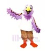 Violet Aigle avec blanc Gilet Mascotte Costume Dessin animé