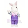 Flou lapin avec Violet Costume Mascotte Les costumes Dessin animé