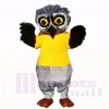 Gris Velu Hibou avec Jaune Chemise Costumes De Mascotte École