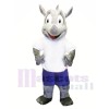 Sport Maskottchen Kostüm Robert Rhino Maskottchen Kostüm für Erwachsene