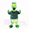 vert Alligator avec Noir Chemise Costumes De Mascotte École