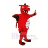 rouge Fort Dragon Mascotte Les costumes Dessin animé