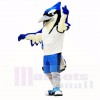 Mascotte sport oiseau bleu et noir école de costumes