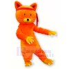 Mignonne Orange Chat Mascotte Les costumes Dessin animé