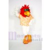 Cool Coq avec rouge Cheveux Mascotte Les costumes Animal