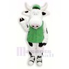 Mignonne Vache avec vert Gilet Mascotte Les costumes Dessin animé