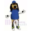 Beagle Chien avec Bleu Chapeau Mascotte Les costumes Animal