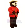 sécurité Ours avec rouge Manteau Mascotte Les costumes Dessin animé