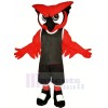 rouge Hibou avec Noir Costume Mascotte  Les costumes