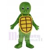 Heureux Vert Tortue avec Jaune Coquille Mascotte Costume