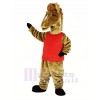 marron Mustang avec rouge Gilet Mascotte Costume Animal