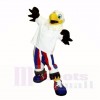 Souriant blanc Liberté Aigle Costumes De Mascotte Dessin animé