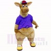 Kangourou de qualité supérieure avec une chemise violette Costumes de mascotte adulte