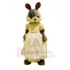 Dame lapin avec blanc Robe Mascotte Les costumes