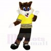 École de costumes de mascotte sport renard avec chemise jaune