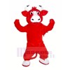 Heureux rouge Taureau Mascotte Les costumes Pas cher