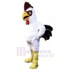 Puissance Musclé blanc Coq Mascotte Costume Dessin animé