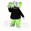 vert l'éléphant avec Noir Chemise Costumes De Mascotte Dessin animé