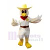 Cow-boy poulet avec Jaune Chapeau Mascotte Les costumes Animal