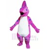 Violet Dinosaure Mascotte Costume dessin animé