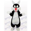 Costume de mascotte adulte de loup blanc de bouche d'animal