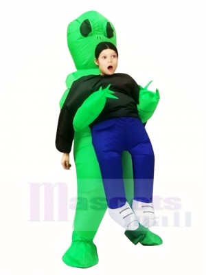 vert Extraterrestre ET Porte moi Monstre Gonflable Exploser Halloween Noël Les costumes pour Des gamins