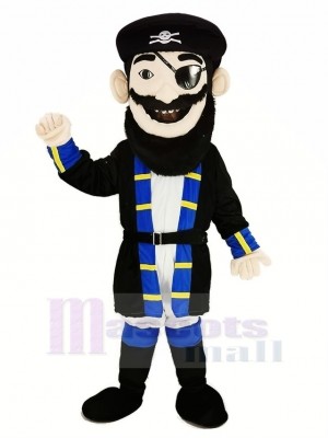 Barbe Pirate dans Bleu Manteau Mascotte Costume Gens