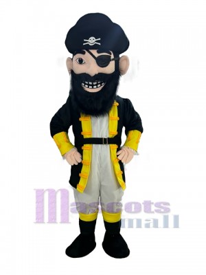 Barbe Pirate en manteau jaune Déguisement de mascotte Personnes