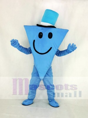 Monsieur Cool avec Bleu Chapeau Mascotte Costume Dessin animé