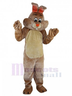 Marron lapin avec rouge Nez Mascotte Les costumes Animal