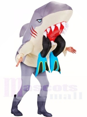 A mangé par Requin Gonflable Halloween Coup Up Les costumes pour Adultes